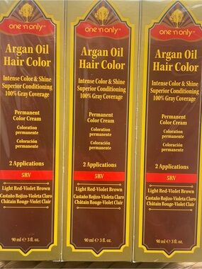 3pack- One 'n Only Argan Oil Hair Color 5RV Light Red-Violet